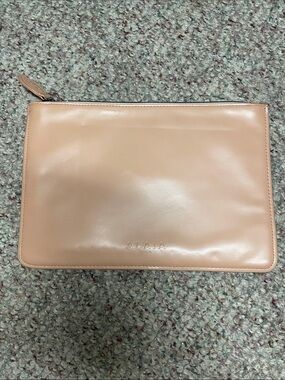 Alaia Paris nude Blush Leather Zip Pouch